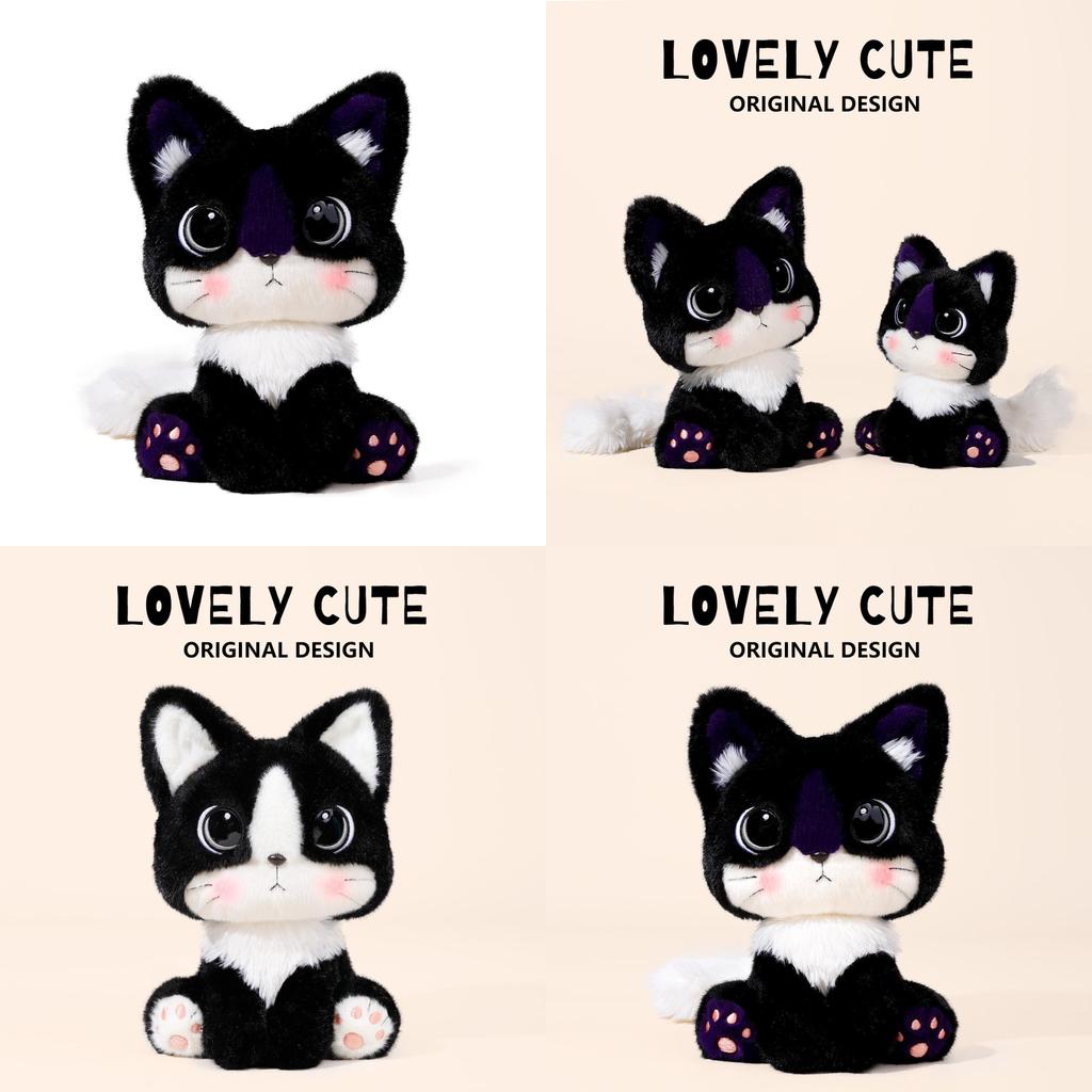 Cartoon Cat Plush Toy With Soft Short Pile For Kids And Collectors