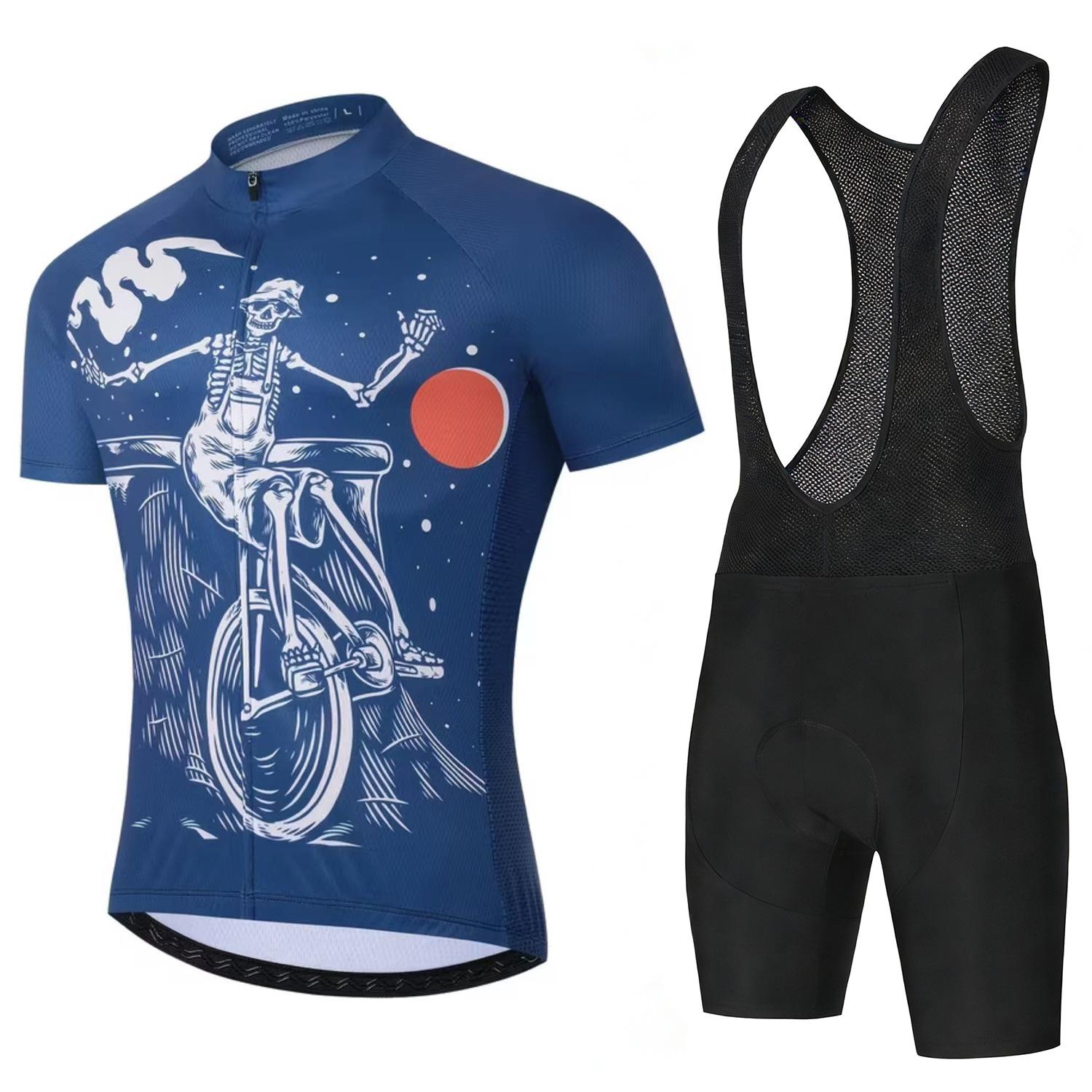 Summer Men s New Cycling Shorts Breathable Quick-drying Perspiration Mountain Road Bicycle Short-sleeved Cycling Suit Set 2026 XS