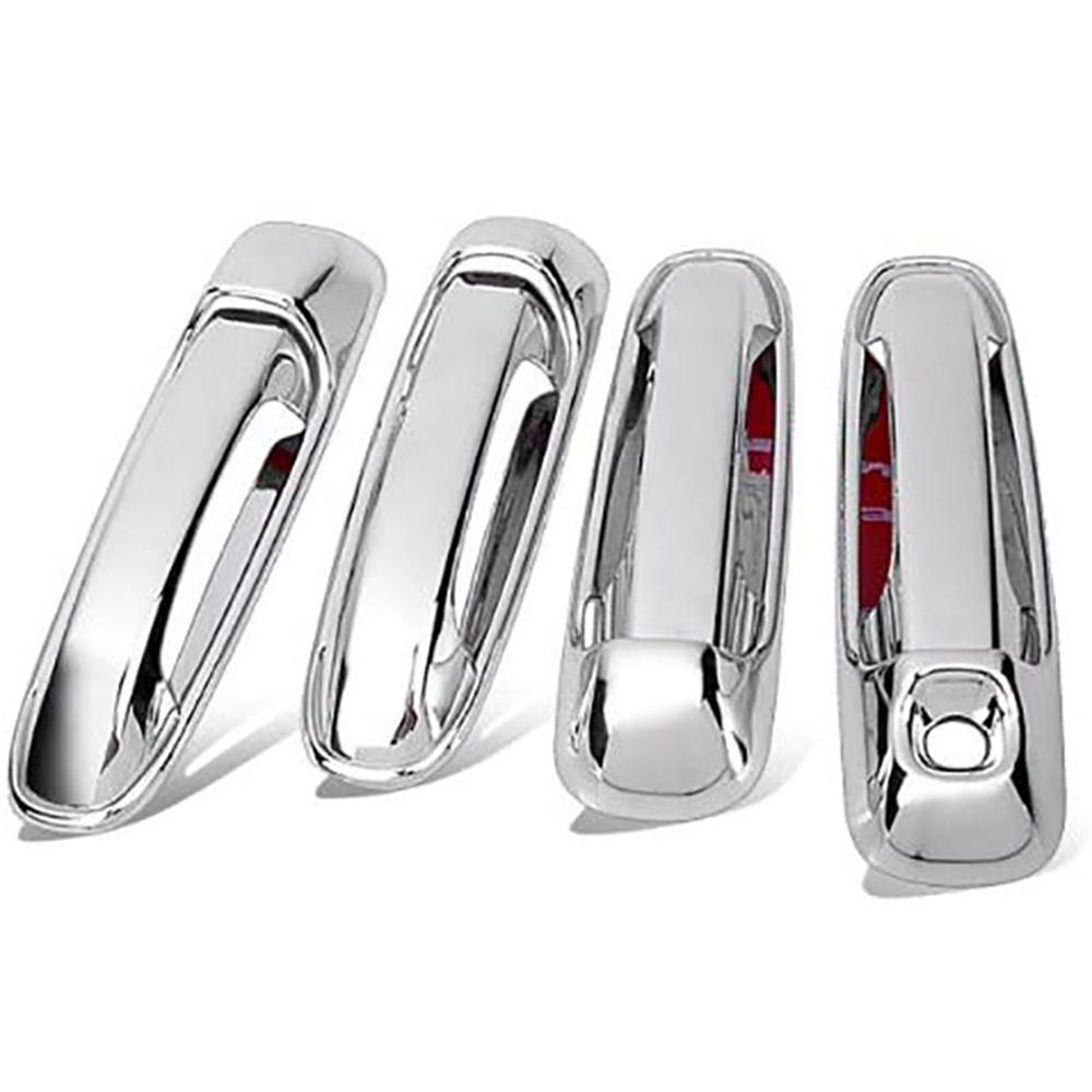 Chrome Door Handle Covers Trim With Smart Keyhole  For 2002-2008 Dodge Ram 1500