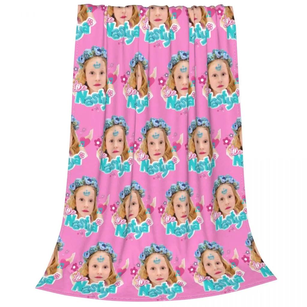 Cute Like Nastya Blankets Coral Fleece Plush Summer Air Conditioning Kawaii Cartoon Throw Blanket for Sofa Car Bedding Throws