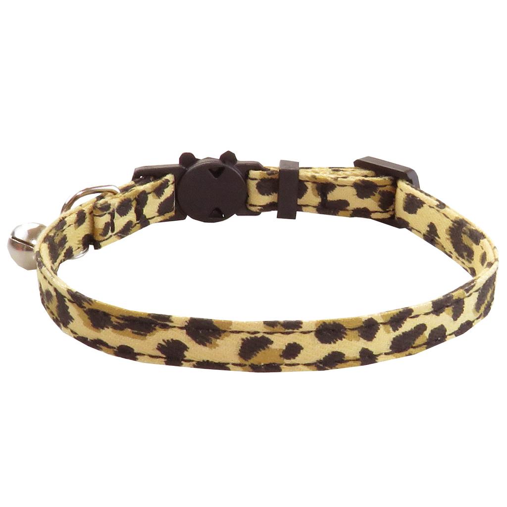 Pet Neck Decoration Leopard Pattern Pet Collar Cat Collar with Bell Cat Neck Ring Adjustable Anti-choking