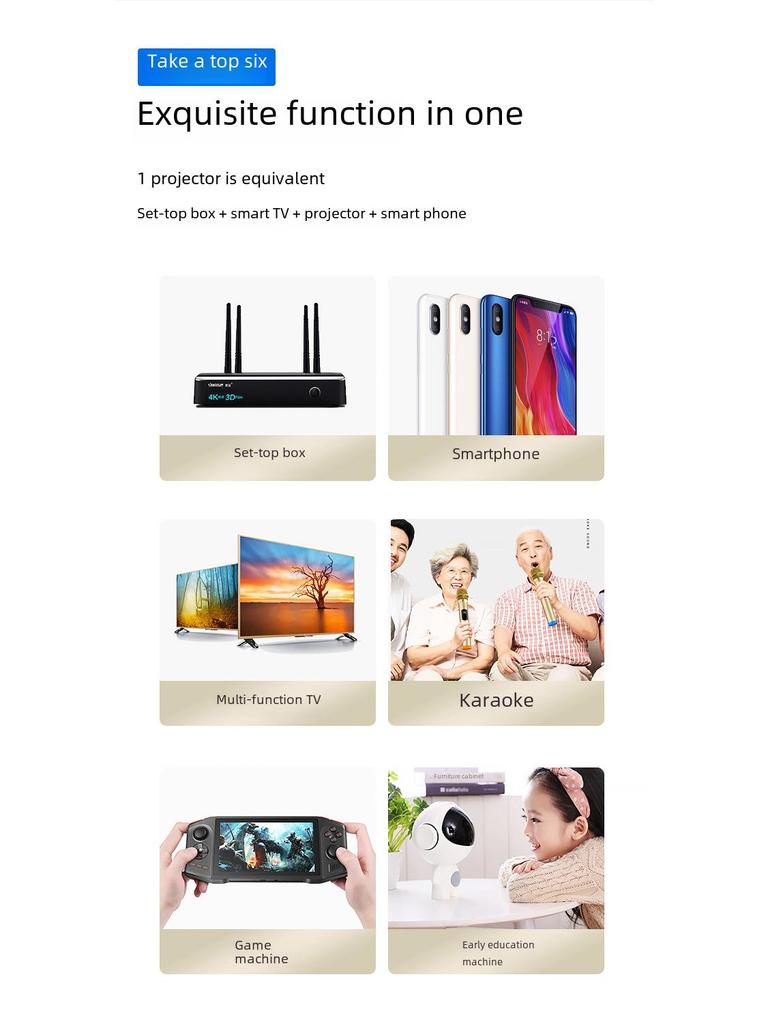 Cross-border HD Mobile Projector T2mini with Autofocus