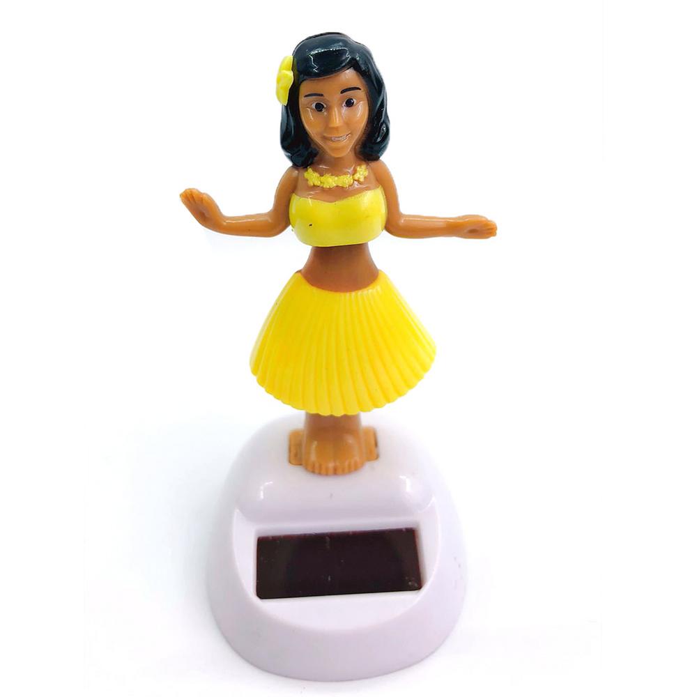 Solar Powered Hawaii Girl Dancing Toys Shaking Bobble Head Hawaii Swinging Animated Girl Doll Car Dashboard Decoration