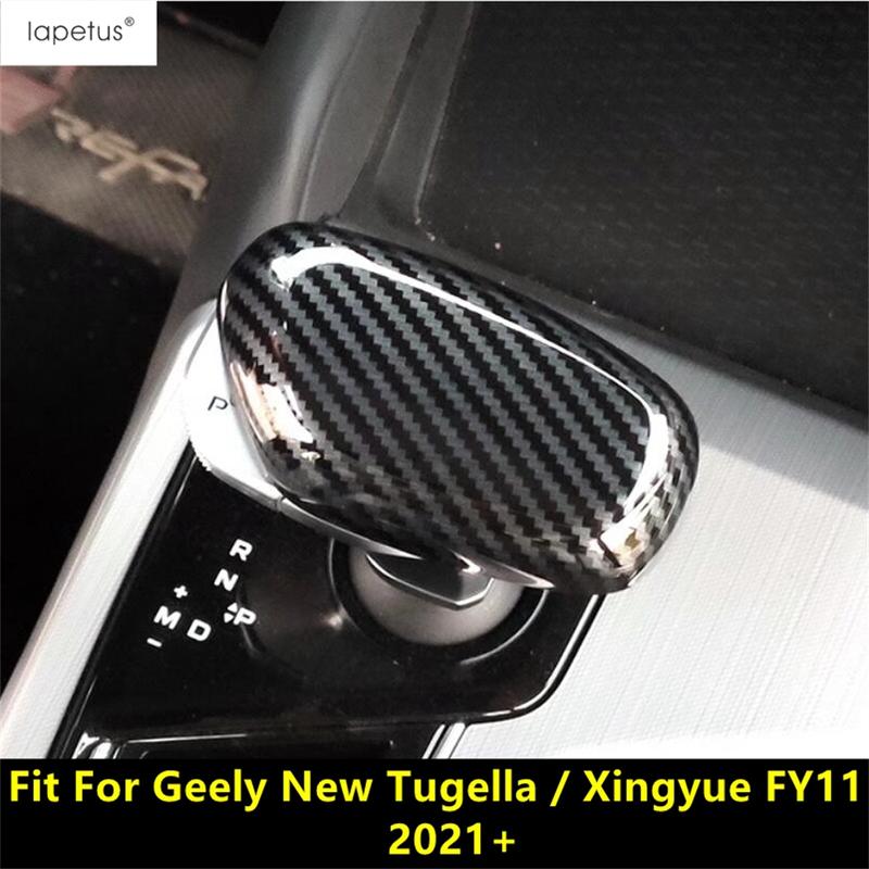 Gear Shift Knob Head Sticker Cover Trim For Geely New Tugella / Xingyue FY11 Carbon Fiber Interior Accessories