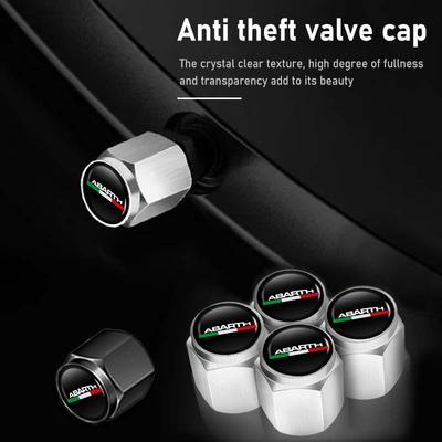5pcs Metal Car Tire Wheel Theftproof Cap Air Valve Stem Cover For Abarth 500 595 695 Punto 124 Spider Panda