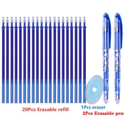 0.5mm School Office Pen Refills Erasable Pens Set Eraser Blue Black Washable Gel Pen Refill Writing Supplies