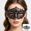 Halloween Metal Half Face Mask With Rhinestones Black Adult Cosplay Party Masquerade