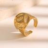 Stainless Steel Irregular Concave Convex Texture Wide Rings for Women Men Punk Smooth Opening Rings Party Jewelry Accessories