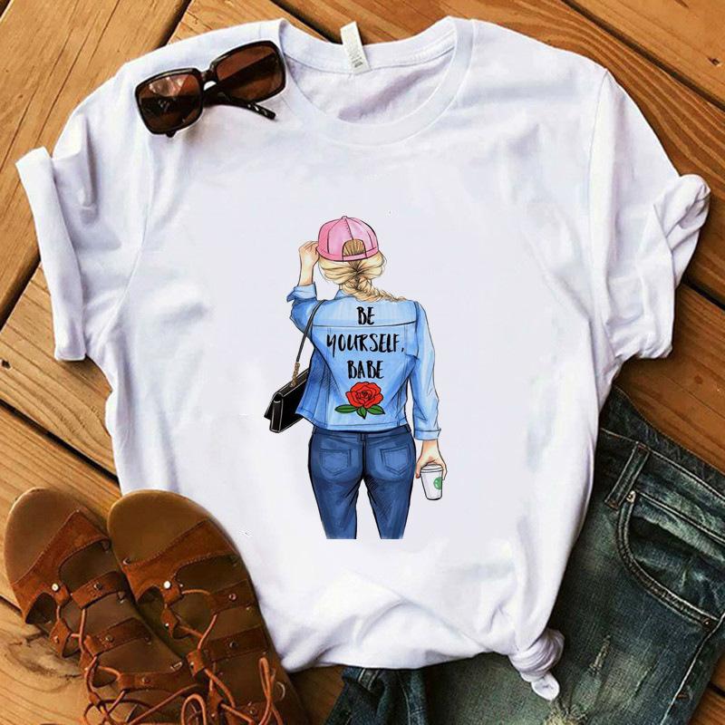 

Cartoon Printed T-Shirt Women S Short Sleeve Women S Clothing XXXL