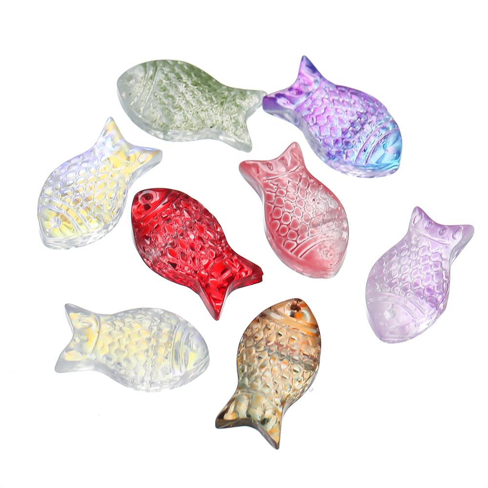 10pcs/lot Gradual Small Goldfish Glass Beads Crystal Czech Spacer Beads For DIY Jewelry Making Necklace Handmade Accessories