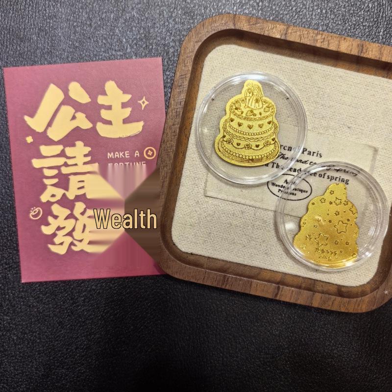 Pure Gold 999 Princess Wealth-Attracting Phone Sticker - Small Gift for Prosperity