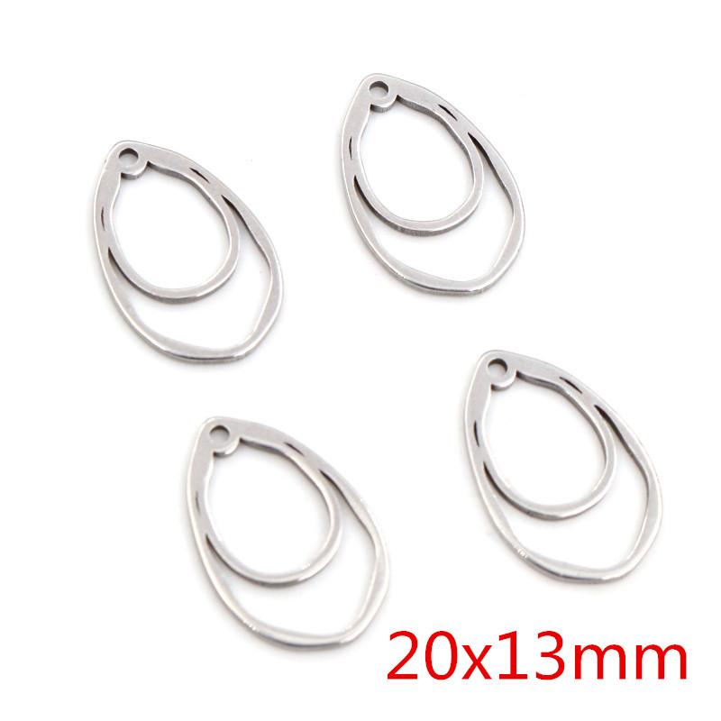 10pcs/lot 316 Stainless Steel Charms Geometry Metal Stamping Blanks DIY Porous Connector Pendant Necklace Earring Accessories