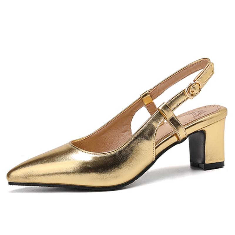 

Женские туфли-лодочки на высоком каблуке, летняя обувь 2025 года, новые туфли с закрытым носком, роскошные золотисто-серебряные офисные свадебные туфли для девочек, большой размер 45 43 золотой