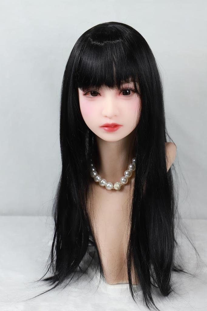 Figure head TPE head wig 2 connection wig type long black hair not only, high-quality head, only, type, methods, #205 - (stand included)