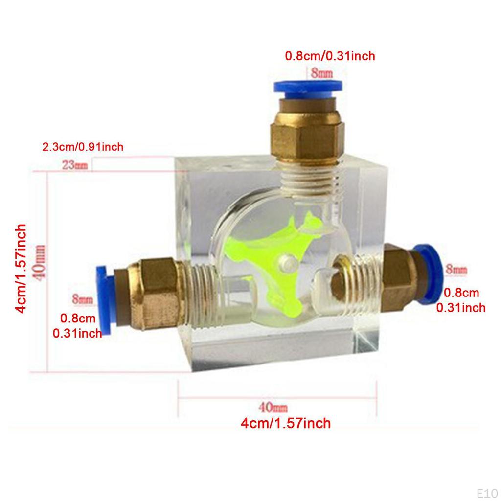 8mm Water Flow Indicator Meter Acrylic Office Measuring Tool Liquid Cool Cooling System