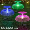 Double Jellyfish Solar Light 7 Gradient Colors Solar Garden Light LED Fiber Optic Lamp Outdoor Waterproof Decoration Ground Lamp