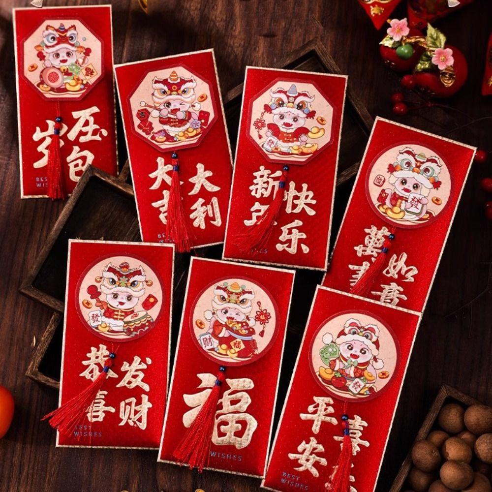 2 Pcs the Chinese Zodiac Snake Year Money Envelope Blessing Lucky Money Pockets Celebration Party