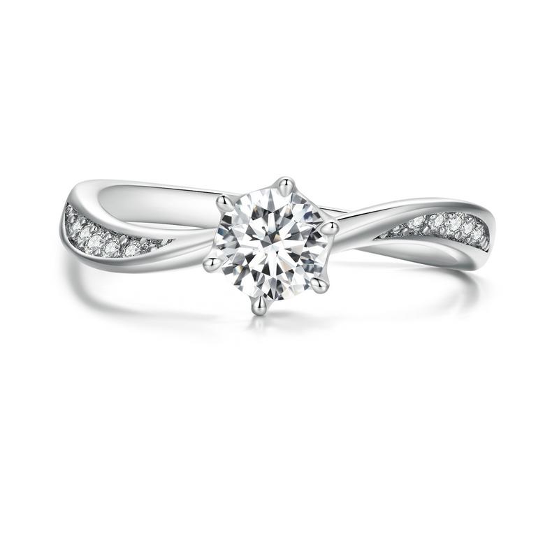 WOSTU Wedding Jewelry 925 Silver 5MM Cubic zirconia Twist Braided Rings For Women Euro Simple Shiny CZ Ring Party Gift 6