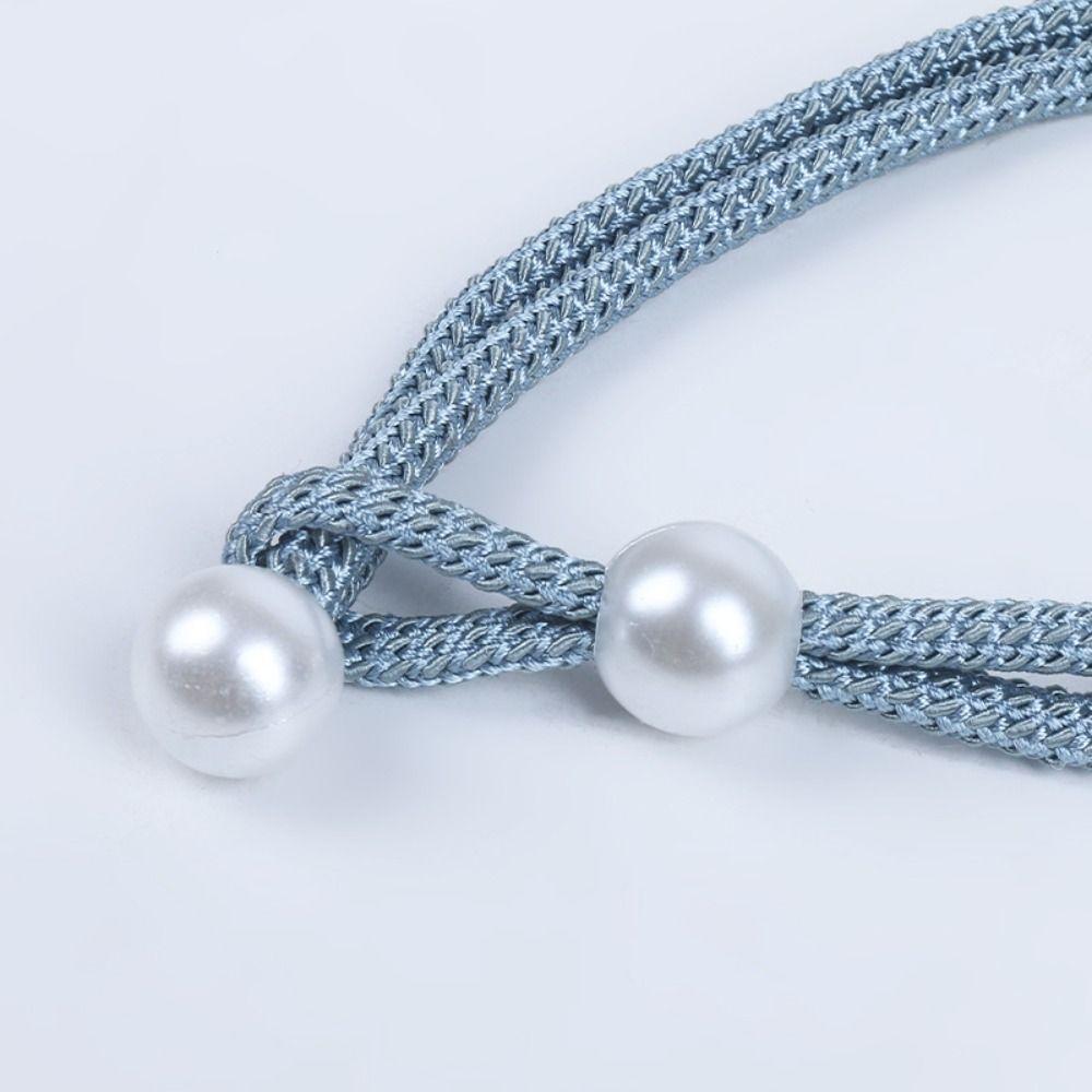 Pull-Out Tie Curtain Holders Small Pearl Pearl Rope Multi Use Pearl Curtain Clip  Curtain Decor