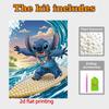 Disney Pearl Painting Set Stitchs Pearl Surfing Adventure Exquisite and Sparkling Painting Crafts Home Wall Decorations Handmade Gifts