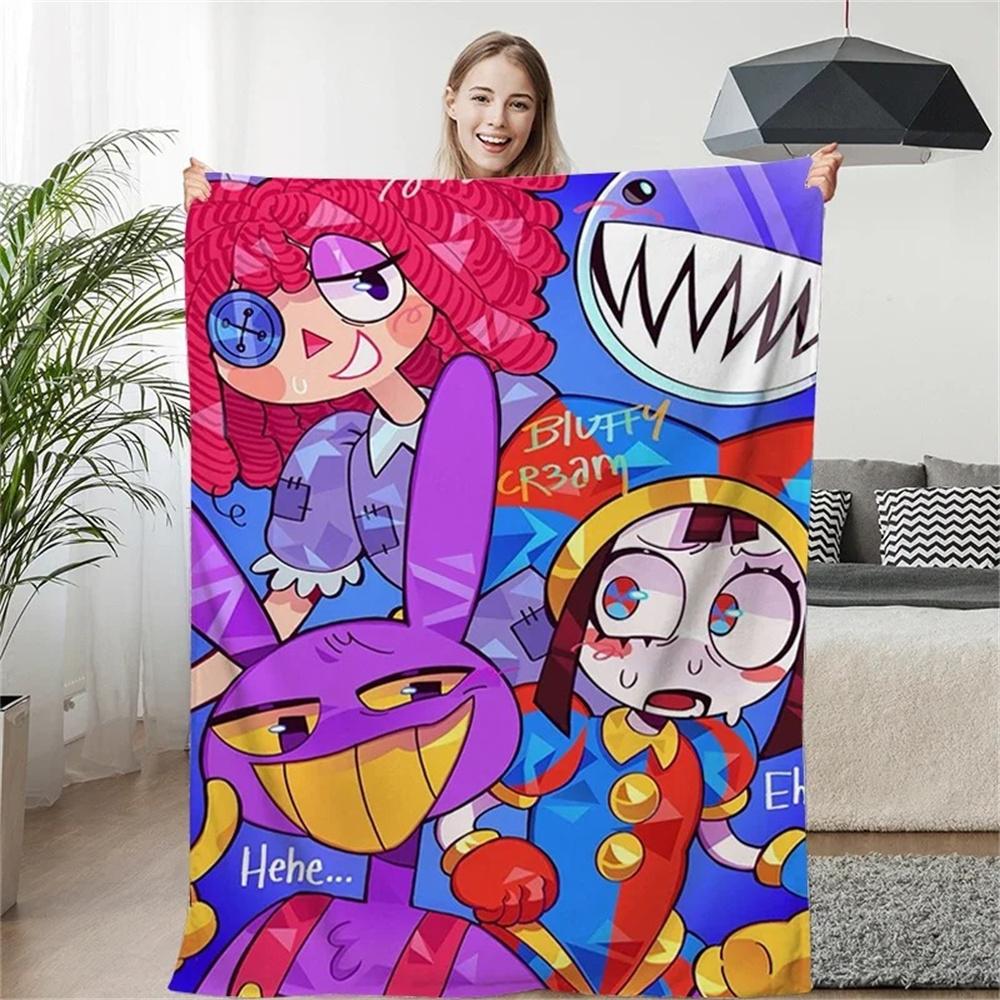 THE AMAZING DIGITAL CIRCUS Cartoon Blanket Warm Flannel Blankets Soft Cozy Blanket Sofa Travel Blanket Bed Linings Birthday Gift