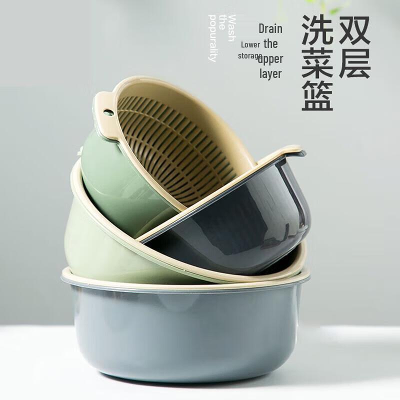 JingJingRS Double-Layer Plastic Drain Basket