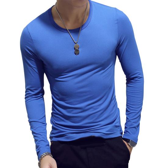 Lässiges T-Shirt mit O-Ausschnitt, langen Ärmeln und schlankem Schnitt, Sportoberteil für Outdoor