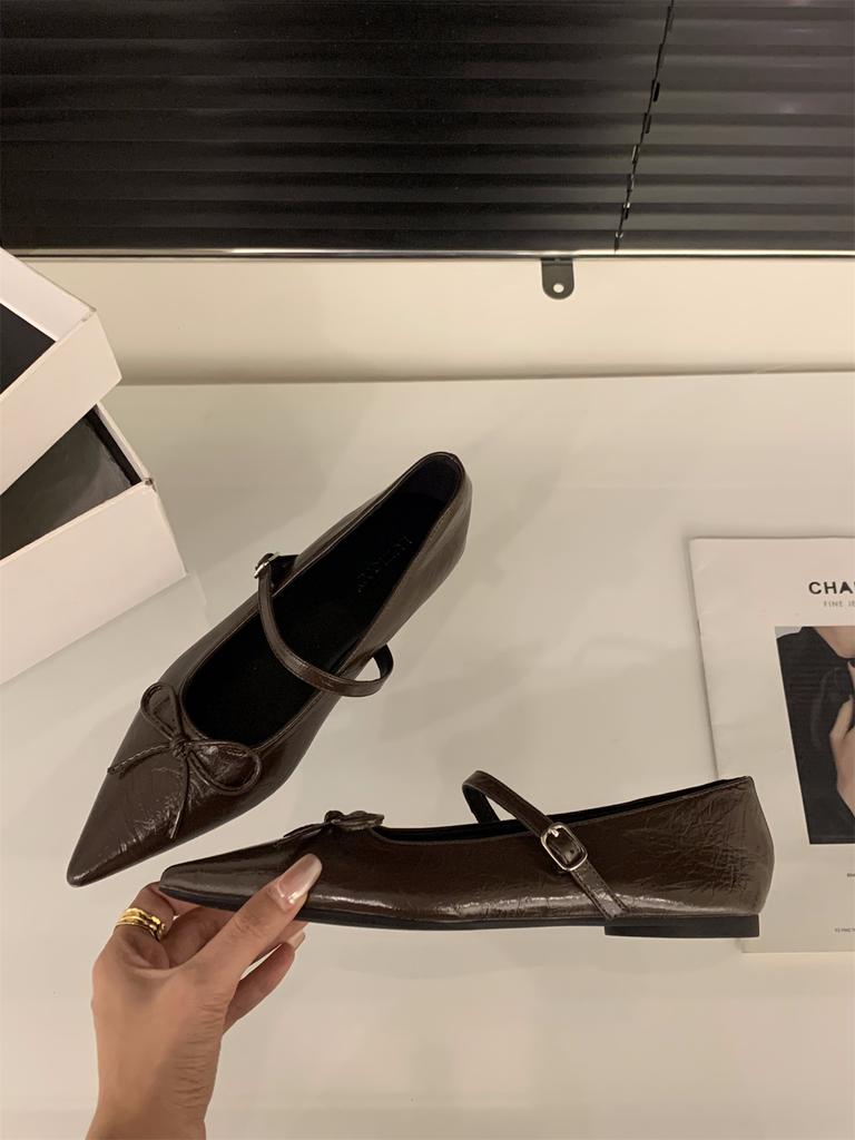 Fashion Flat Shoes for Women Spring and Autumn 2025 Pointed Silver Mary Jane Shoes Loafers Women Ladies Large Size 42 43 44