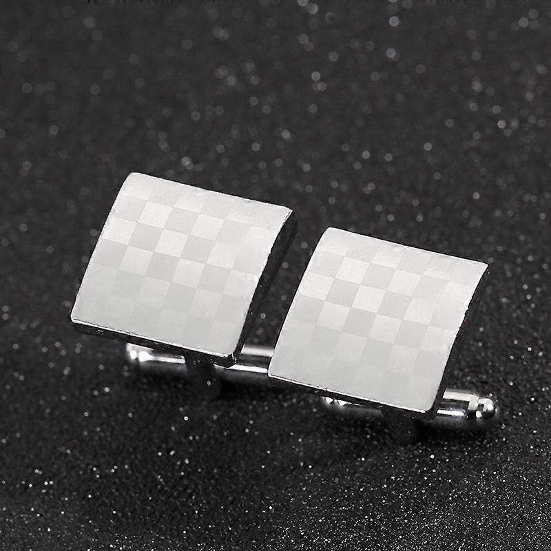 Zubehör: Lasergravierte karierte Manschettenknöpfe, Hemdmanschettenknöpfe im französischen Stil, Herren-Manschettenknöpfe B1211