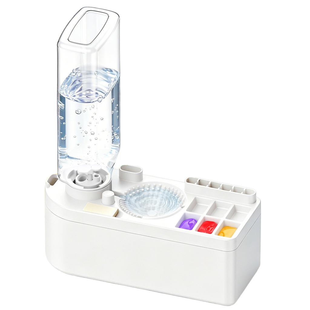Přenosný čistič štětců pro vodní cirkulaci, Art Paintbrush Cleaner, oplachovač akrylových a vodových barev, nástroj na mytí štětců pro děti a dospělé umělce, palety