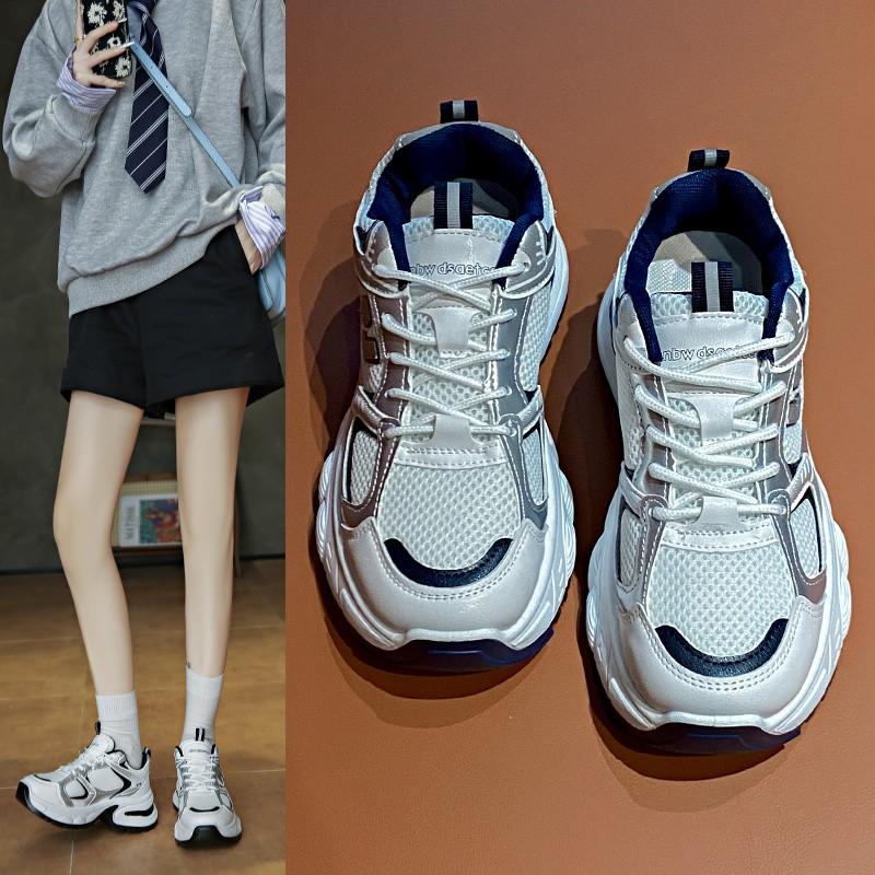 Dámské tenisky s tlustou podrážkou pro léto 2025, nové populární lehké a všestranné prodyšné síťované běžecké tenisky s měkkou podrážkou