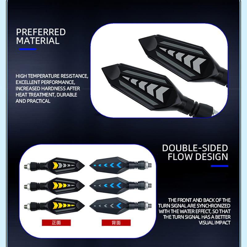 2x Universal DRL Led Daytime Running Lamp LED Motorcycle Turn Signal Light Flowing Flashing Indicator Blinker Moto Rear Light