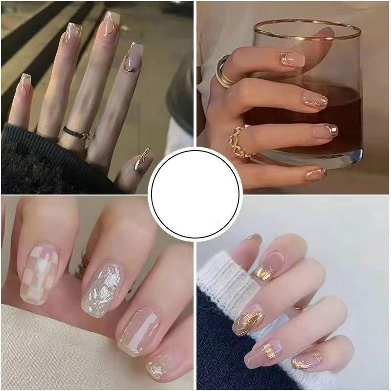 French Mirror Metallic Nail Polish, Japanese Gold and Silver Lining, Thread Drawing, and Edge Binding Gel Polish.