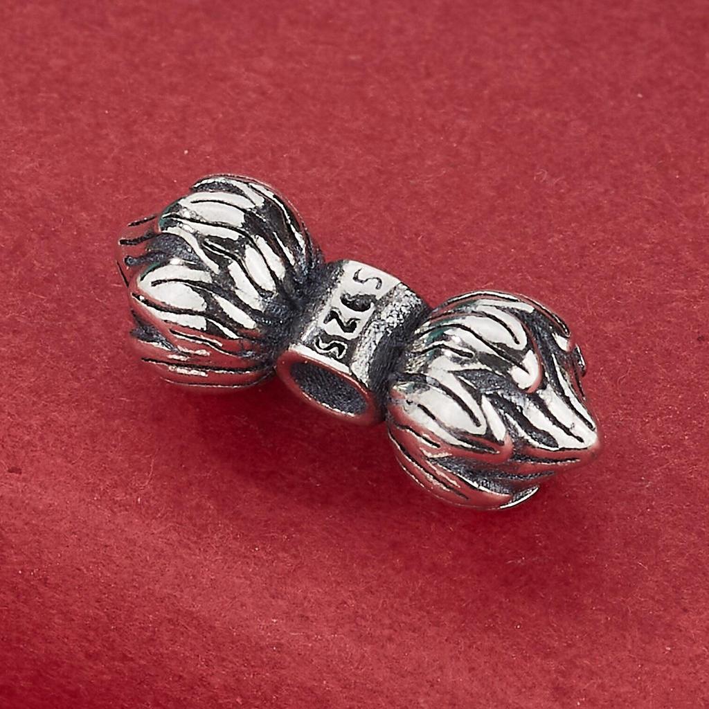 S925 Sterling Silver Lotus Vajra Spacer Beads for DIY Bracelets and Prayer Beads