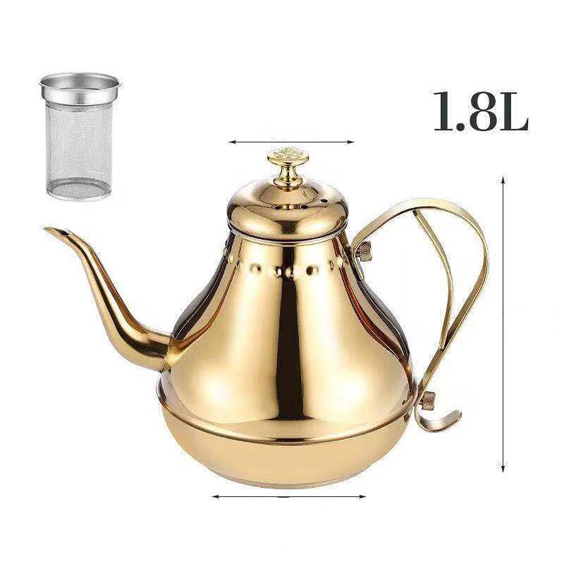 1,2/1,8 l nerezová odkapávací konvička na kávu Elegantní konvice s husím krkem s filtrem Indukční vařič Čajník Domácí restaurace Čajová konvice