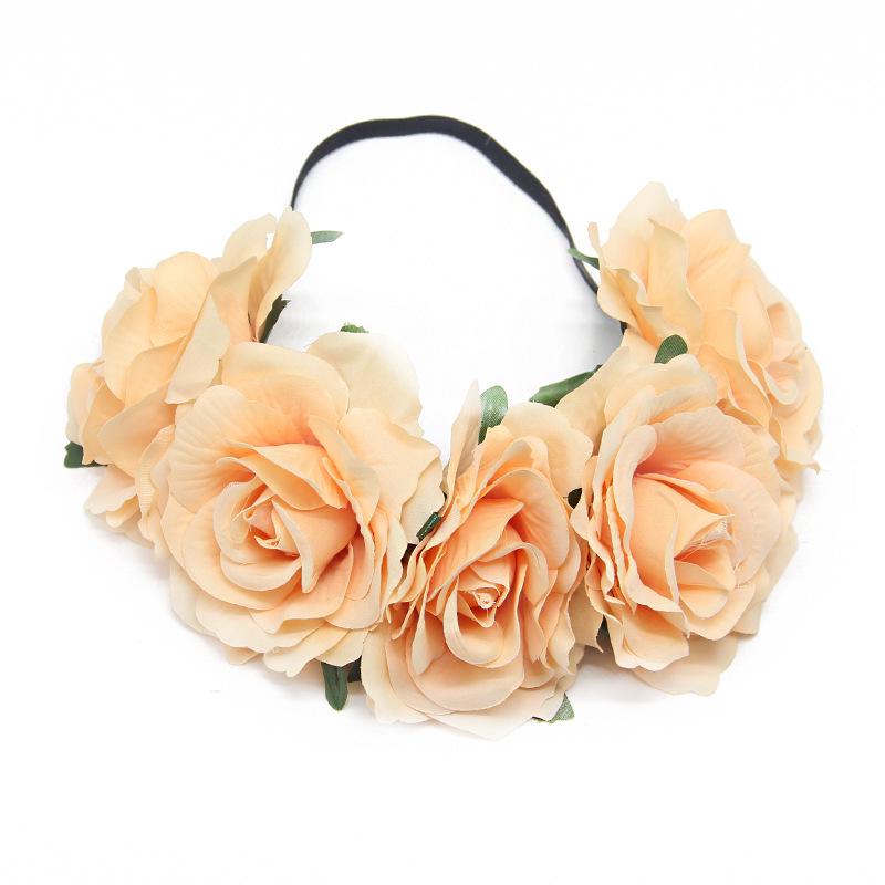 Europäisches & Amerikanisches Braut Urlaubs Rosen Girlande Stirnband für Weihnachten, Karneval, Maskenball