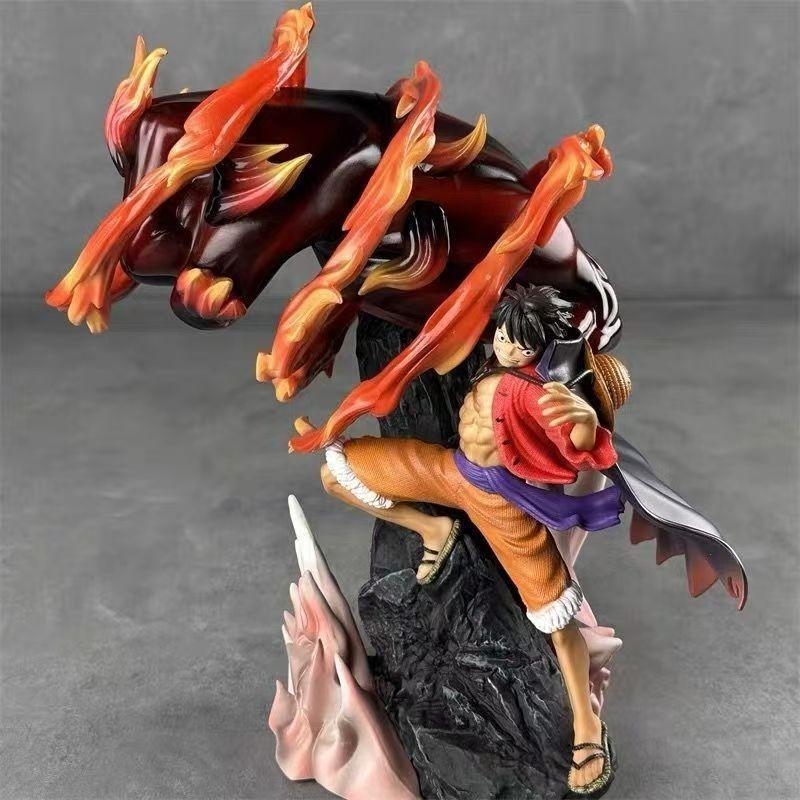 One Piece Anime Figurine Gk Luffy Ghost Island Big Fist Model Table Decoration Scene Statue For Collectors Toys Gift