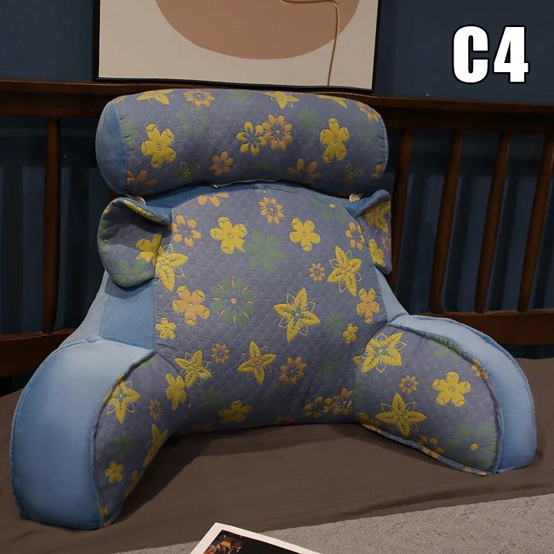 

Подушка для спинки дивана U-образной формы, съемная, с цветочной вышивкой, подушка для чтения, для кровати, автомобиля, офиса, дивана, для поддержки шеи, подушки для стула 65X40cm