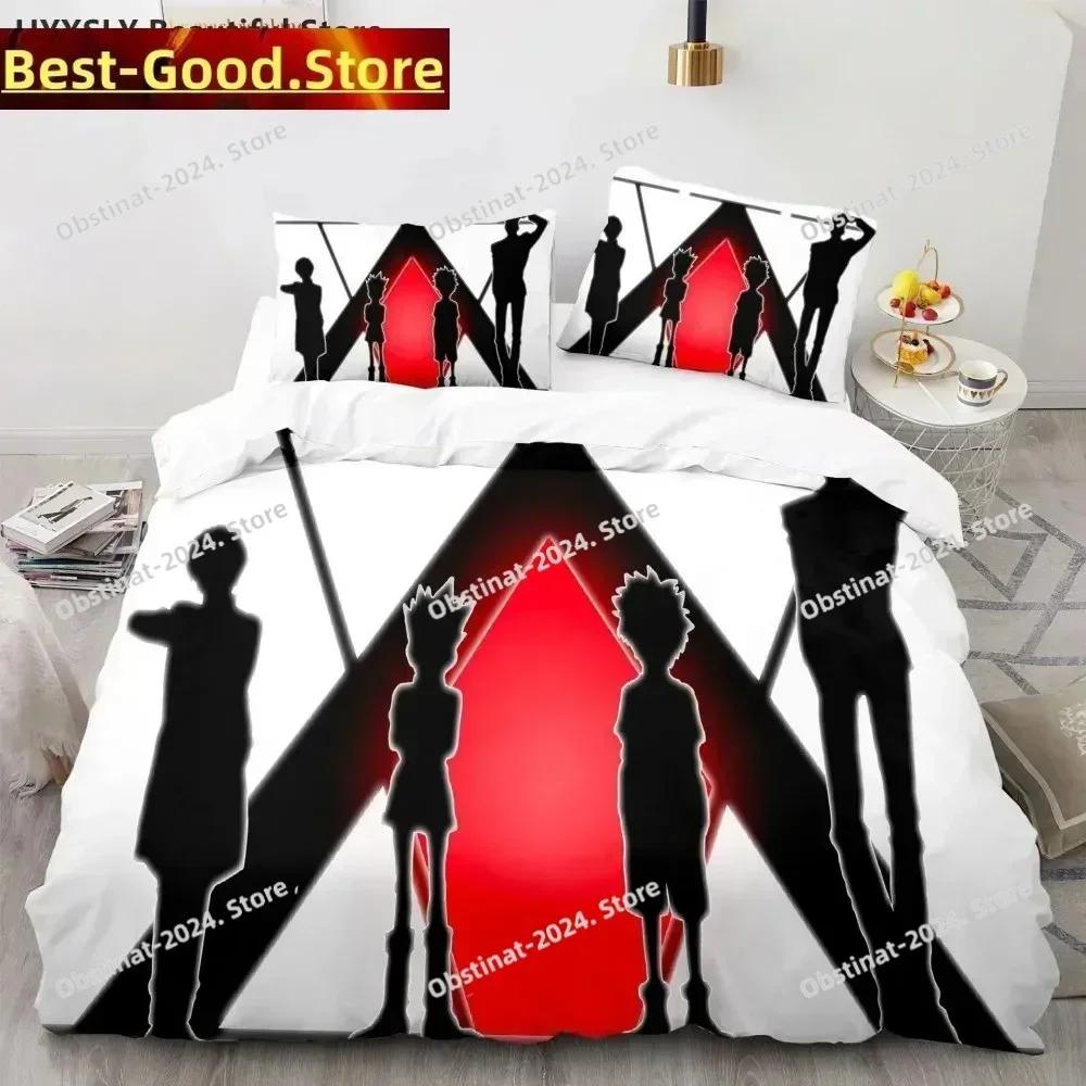 Hunter X Hunter Bedding Set Japanese Anime Printed Single Comforter Quilt Duvet Cover Pillow Case 3 Pieces Sets Kids Adult Size