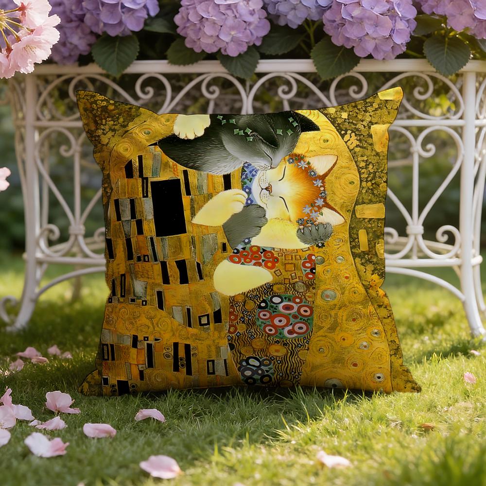 G-Gustav K-Klimt Oil P-Painting Cushion Cover Home & Car Dual-Scene Pillow Cover: Reversible for Premium Comfort