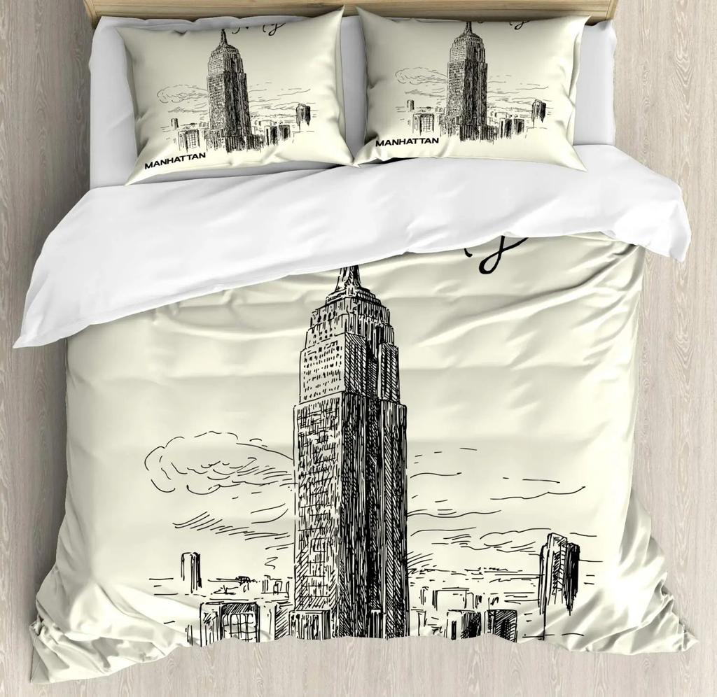 New York City Golden Arches Bridge 3D Print Bedding Set Cozy Duvet Cover King Queen Twin Single Size Birthday Gift Bedroom Decor