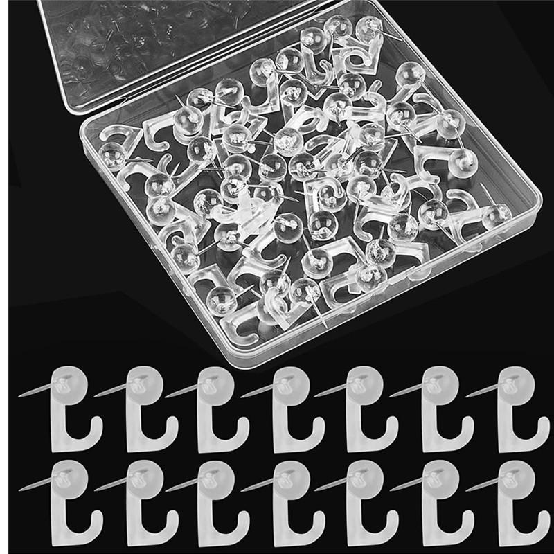 Push Pin Hooks 50PCS Damage-free Plastic Thumbtacks for Cork Board Photo Holding Office School Art Projects
