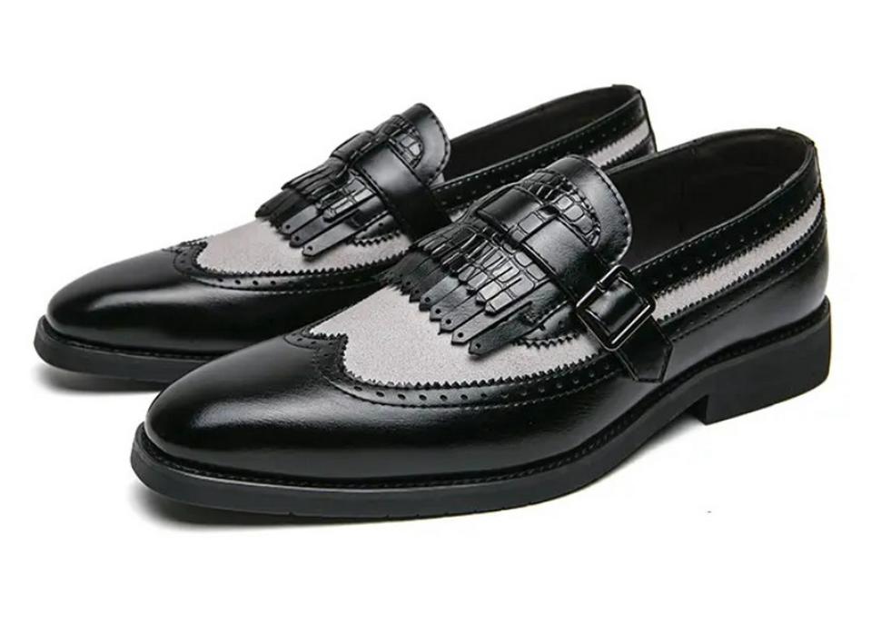Men s Retro British Casual Leather Slip-On Shoes 39