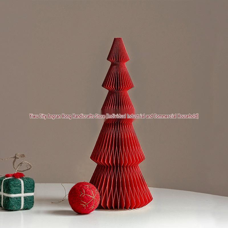2025 Origami Christmas Tree Ornaments & Tabletop Decorations - Perfect for Holiday Scenes & Photography Props