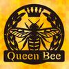 1pc Bee Queen Monogram Metal Sign – Stylish Wall Art for Patio, Garden, or Housewarming Gift, Elegant Hanging Wall Decoration