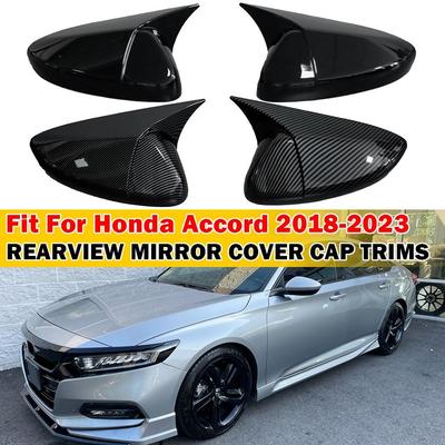 For Honda Accord 2018- Car Sticker Rearview Side Mirror Cover Wing Cap Exterior Door Rear View Case Trim Carbon Fiber Look
