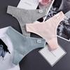 Threaded Cotton Thong Women's Breathable Low Waist Sexy Seamless All Cotton Minimalist Sports Fitness T-shirt Panties