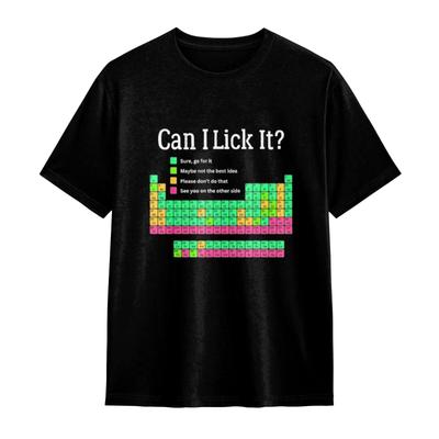 Czy mogę to lizać Tabela okresowa Nauczyciel Uczeń Zabawny Unisex T-Shirt