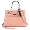 Bag Women's New Fashion Candy Color Handheld Women's Bag Crocodile Pattern Rhombus Silk Scarf Lock Shoulder Bag Crossbody Women's Bag