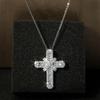 Luxury Women Crystal Cross Pendant Necklace Charm Silver Color Chain Necklace for Women Cute Bride Hand Cross Wedding Necklace